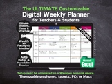 Customizable Digital Weekly Planner Teacher - Excel 2024-2
