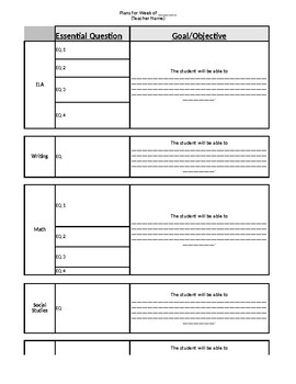 Preview of Highly Effective Lesson Plan Template