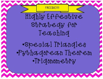 Preview of Highly Effective Strategy for Teaching Right Triangles - FREEBIE!