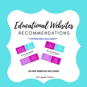 Preview of Highly Recommended Educational Websites with Hyperlinks Included