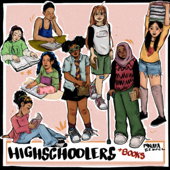 Preview of Highschoolers +Books -Clip Art Set