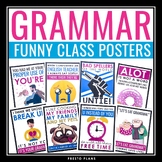 Grammar Posters Classroom Bulletin Board Decor - 20 Funny 