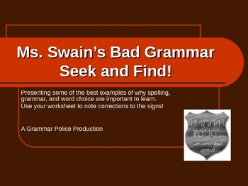 Preview of Hilarious Language Arts Powerpoint - Bad Spelling & Grammar in Signs