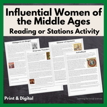 Preview of Influential Women of the Middle Ages Readings or Stations: Print & Digital