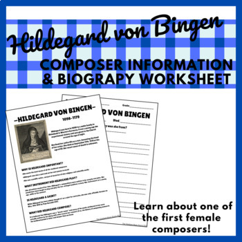 Preview of Hildegard von Bingen- Composer Information & Biography Worksheet