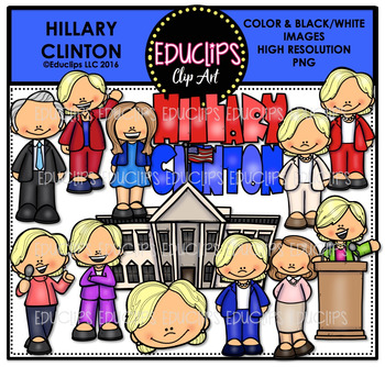 Preview of Hillary Clinton Clip Art Bundle {Educlips Clipart}