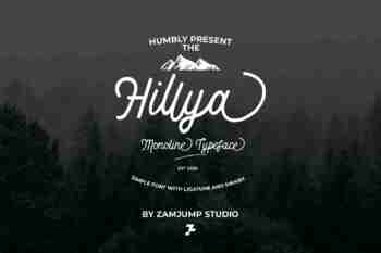 Preview of Hillya Monoline script font