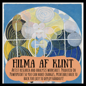 Preview of Hilma af Klint abstract artist research and analysis worksheet