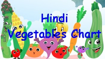 Hindi - English Vegetables Picture Chart by Desi Hindi Printables