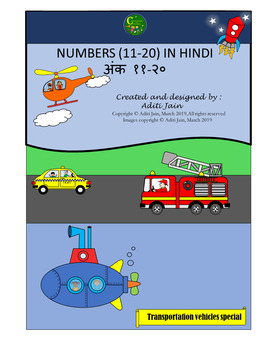 hindi number 11 to 20 transport special by creative learning for curious minds