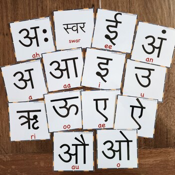 Preview of Hindi Phonics Alphabet Letter Sound Varnamala Learn to read flashcards 54 Cards