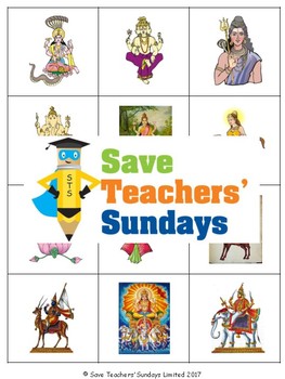 Preview of Hindu Gods and Goddesses Lesson Plan, PowerPoint, Games and Worksheets