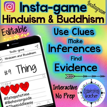 Preview of Hinduism & Buddhism Activity - Instagram (Editable Insta-game)