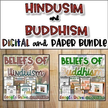 Preview of Beliefs of Hinduism and Buddhism Bundle - Print and Digital