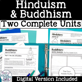 Preview of Hinduism & Buddhism Units: Readings, Organizers, and Quizzes DIGITAL and PRINT