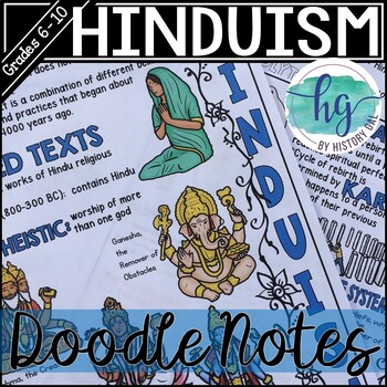 Preview of Hinduism Doodle Notes and Digital Guided Notes