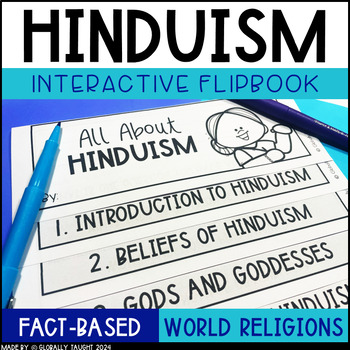 Preview of Hinduism Flipbook with Holi & Diwali, World Religions Activities and Texts