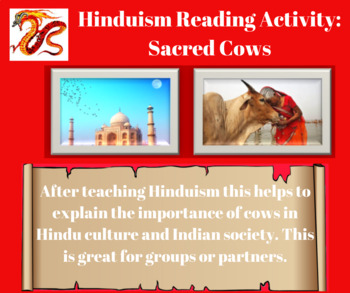 Preview of India: Hinduism Interactive Reading with Questions - Sacred Cows