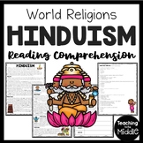 Hinduism Reading Comprehension Worksheet World Religions Hindu