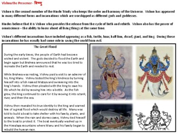 Preview of Hinduism - Vishnu Free Project Materials
