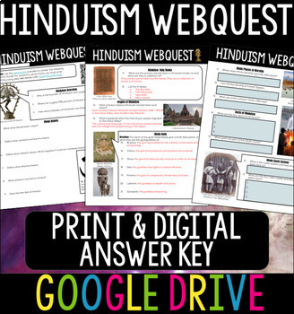 Preview of Hinduism WebQuest - Print & Digital, Answer Key