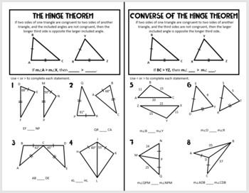 converse of hinge theorem
