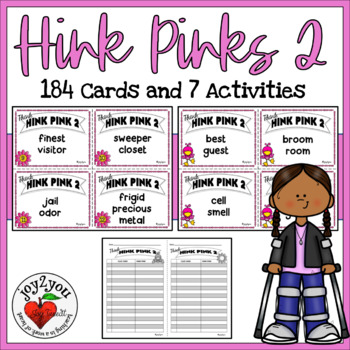 Preview of Hink Pinks 2  Rhyming Words Task Cards Matching Activity