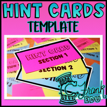 Preview of Hint Cards Template (For In-Text Vocabulary) - You add the Terms & Definitions!