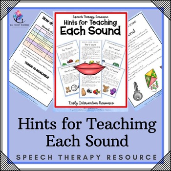 Preview of Hints for Teaching Sounds: Speech Therapy Language Exercises : Autism