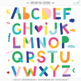 Hip Hip Yay Rainbow Alphabet Clipart :: Commercial Use :: 