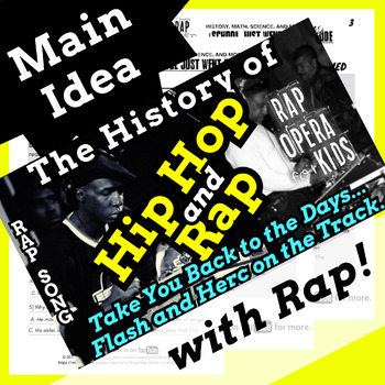 Preview of Hip Hop Main Idea and Supporting Details Passage Worksheets 6th and 7th Grade