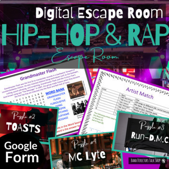 Preview of Hip-Hop & Rap Music Escape Room - Great for Black History Month or Any Time!
