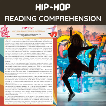 Preview of Hip-Hop Reading Comprehension Worksheet | HipHop Music  and Pop Culture