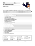 Hip Hop Word Search Worksheet and Vocabulary Puzzle Activities