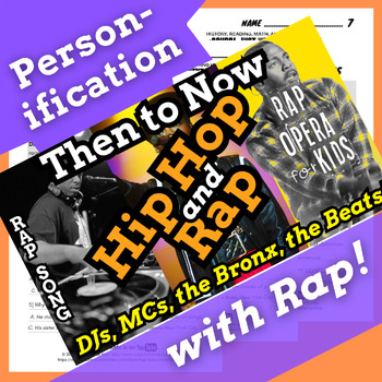 Preview of Hip Hop and Rap Middle School Personification Worksheets with Song Lyrics