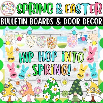 Spring Bulletin Board Set - Hip-Hopping into Spring by The Idea