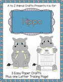 Hippo Crafts and Letter "H" Tracing Page