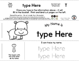 Hippo - Editable Name Booklet w/ Beginning Letter - 3 Pg *sp1