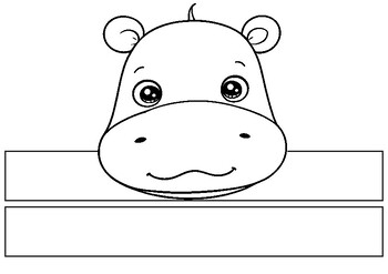 Hippo Headband Craft Crown Coloring Activity- 4K by Creative Wonderland