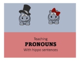 Hippo Pronouns Sentence Builder (He/she) Freebie