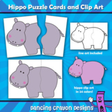 Hippo Puzzle Cards Clip Art