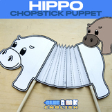 Hippopotamus Chopstick Puppet Craft, Mammal, Hippo Accordi