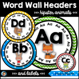 Hipster Animals Classroom Decor Word Wall Headers