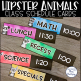 Hipster Animals Class Schedule Cards