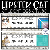 Hipster Cats Desk Name Tags