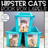 Hipster Cats Book Bin Labels - Book Box Labels