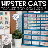 Hipster Cats: Editable Teacher Toolbox Labels