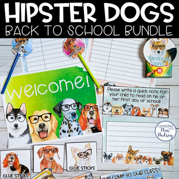Preview of Hipster Dogs Back to School Bundle