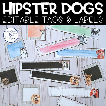 Preview of Hipster Dogs Name Tags - Supply Labels