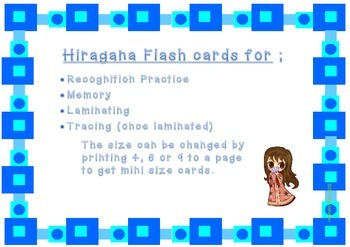 Preview of Japanese : Hiragana Flash / Memory / Karuta / Game Cards